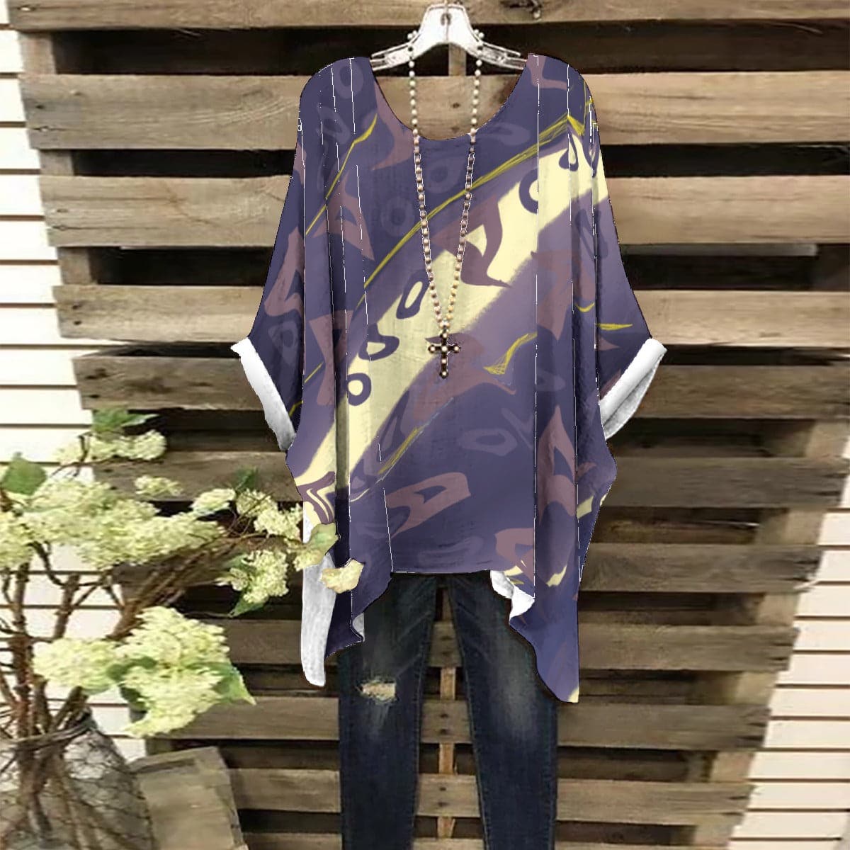 Multi-colored Runaway Women's Bat Sleeve Shirt - women's top at TFC&H Co.