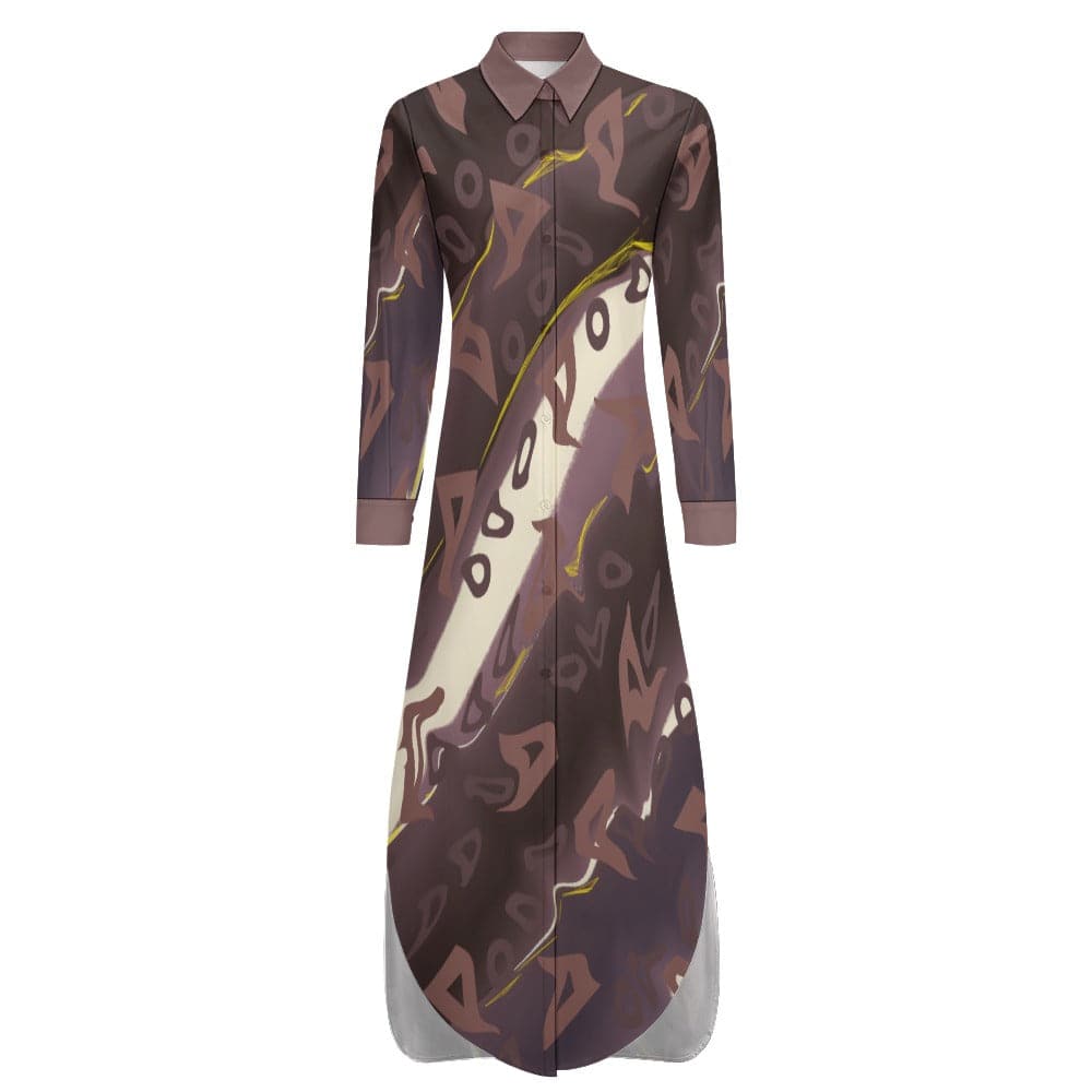 Runaway Women's Button Neck Long Sleeve Shirt Dress - women's dress at TFC&H Co.