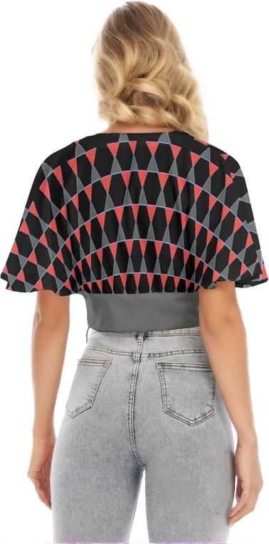 Scaled Women's Bat Sleeve Crop Top - women's blouse at TFC&H Co.
