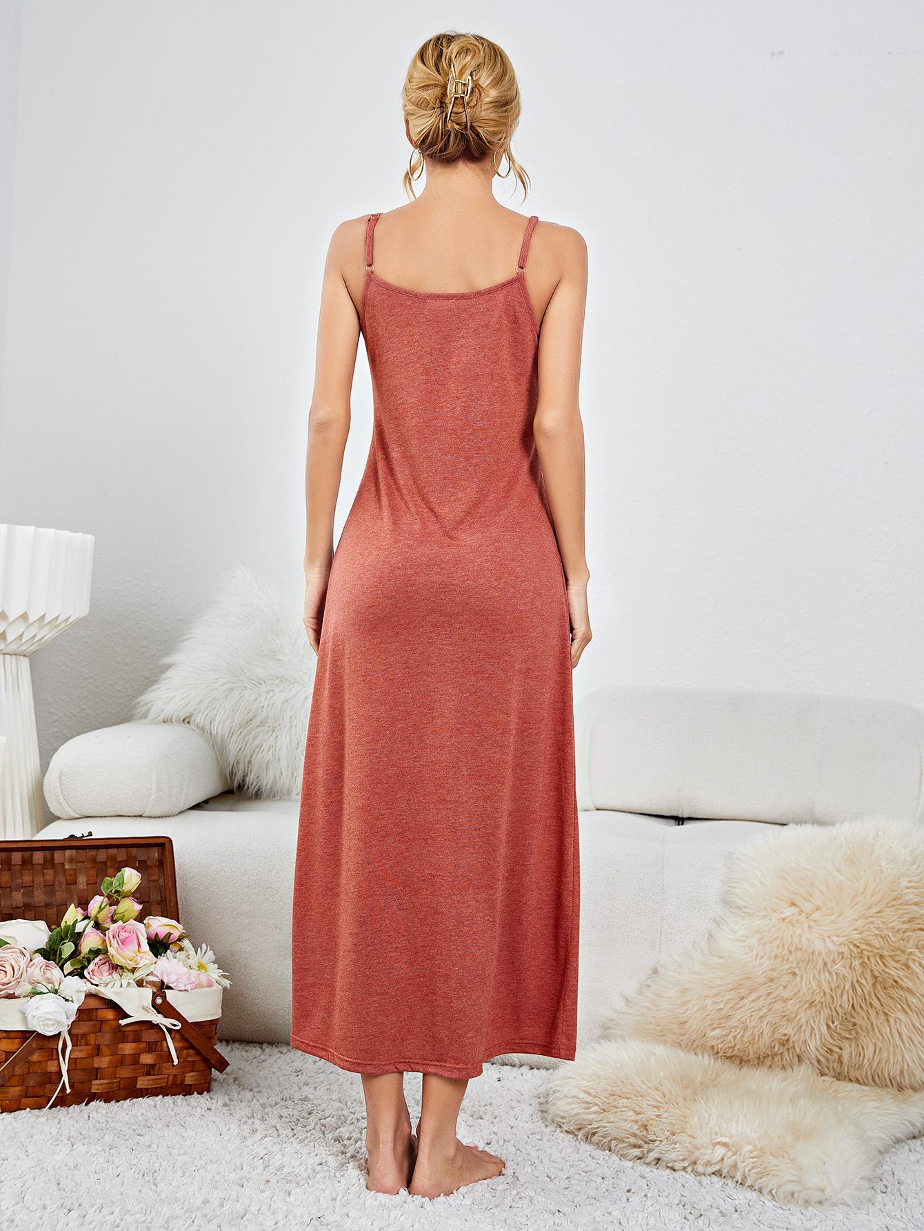 Scoop Neck Spaghetti Strap Night Dress - women's dress at TFC&H Co.