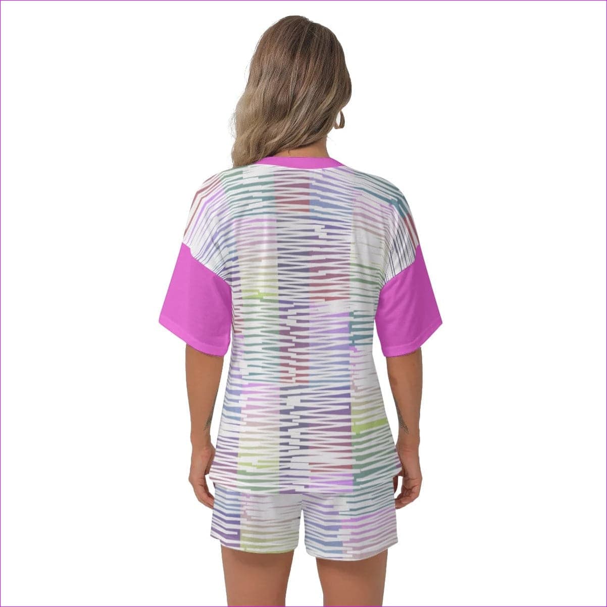 - Scribbled Women's & Plus Size Kids Drop Shoulder T-shirt Shorts Set - womens short set at TFC&H Co.