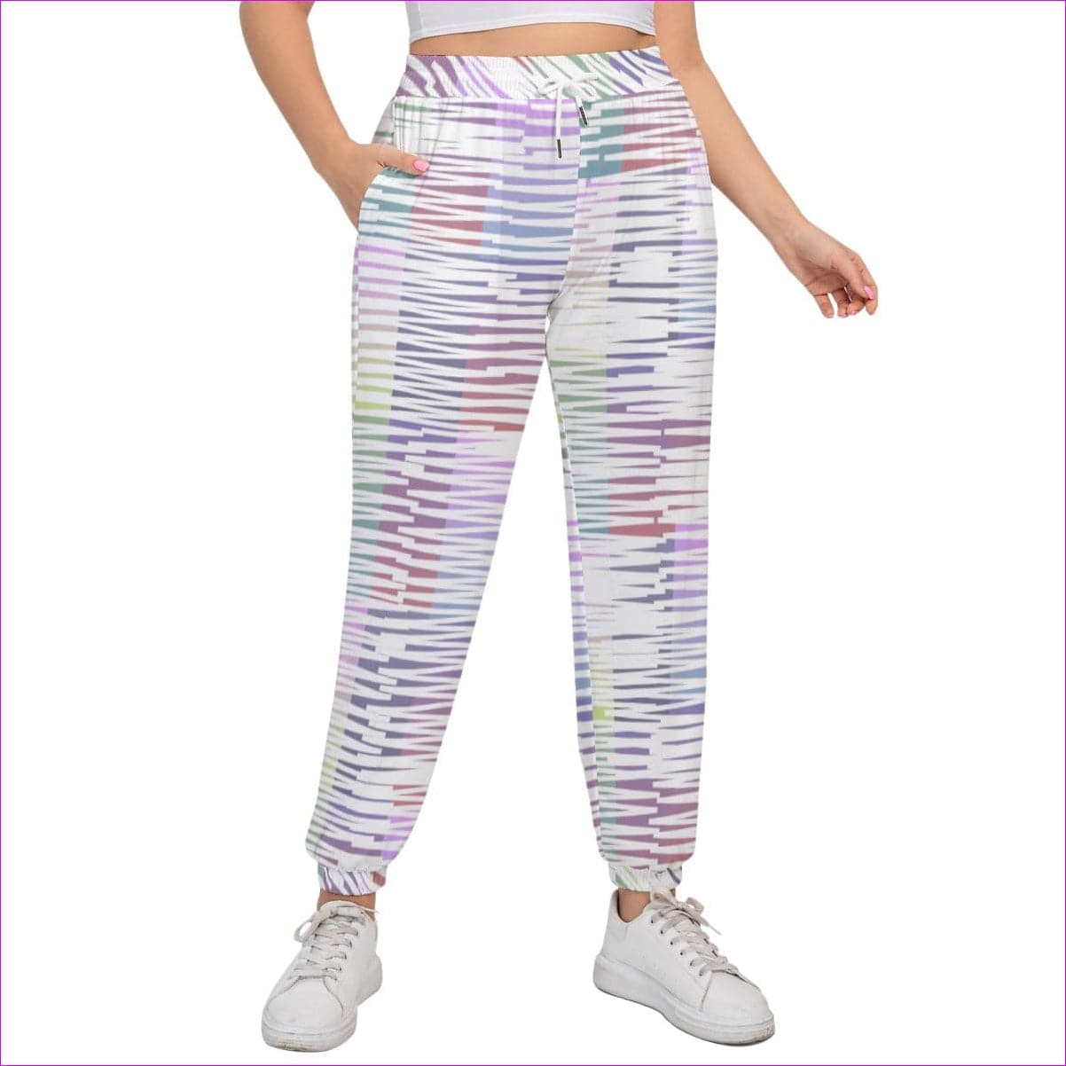 - Scribbled Women's Sports Trousers With Drawstring Voluptuous (+) Plus Size - womens pants at TFC&H Co.
