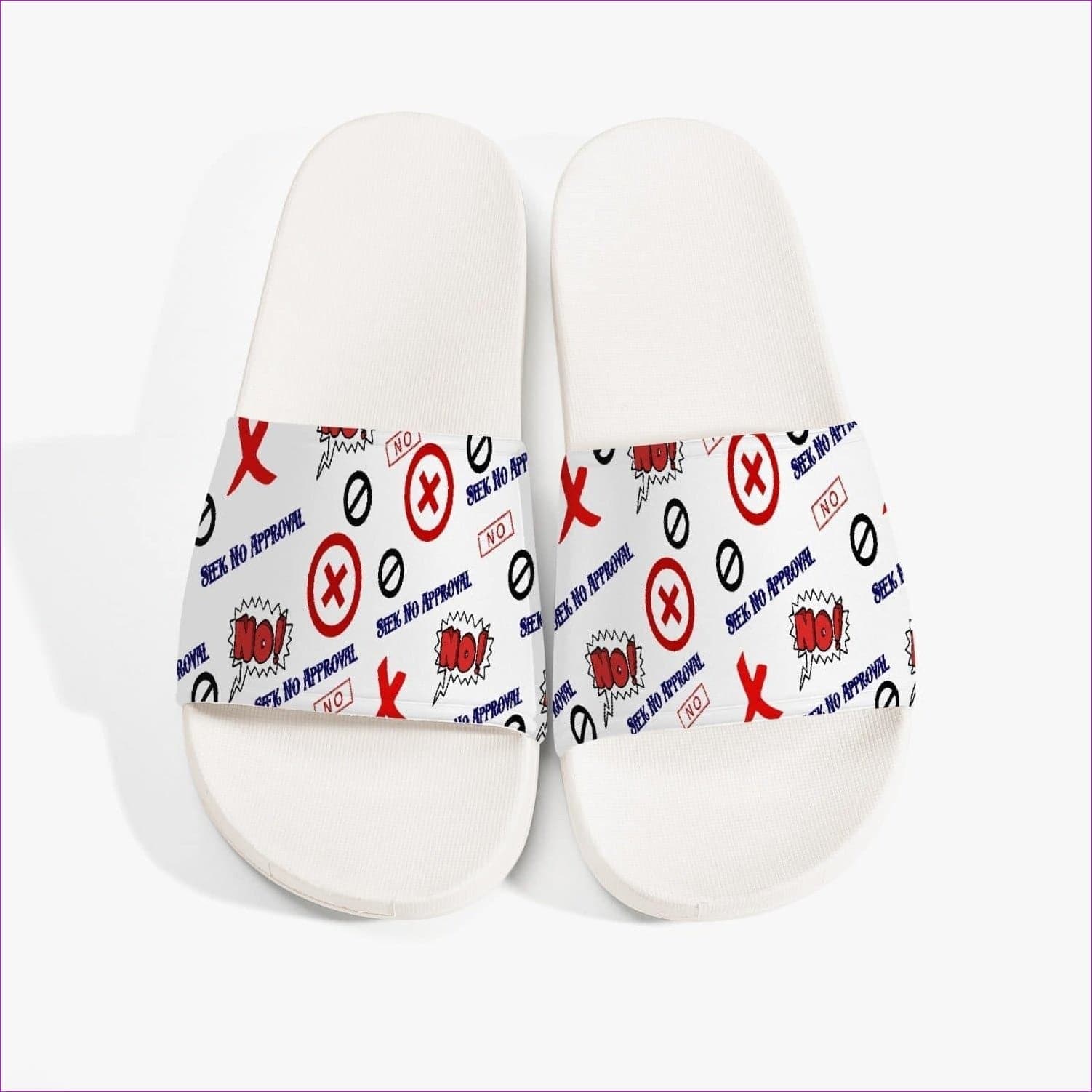 Women - Seek No Approval Casual Slides - White - womens slides at TFC&H Co.