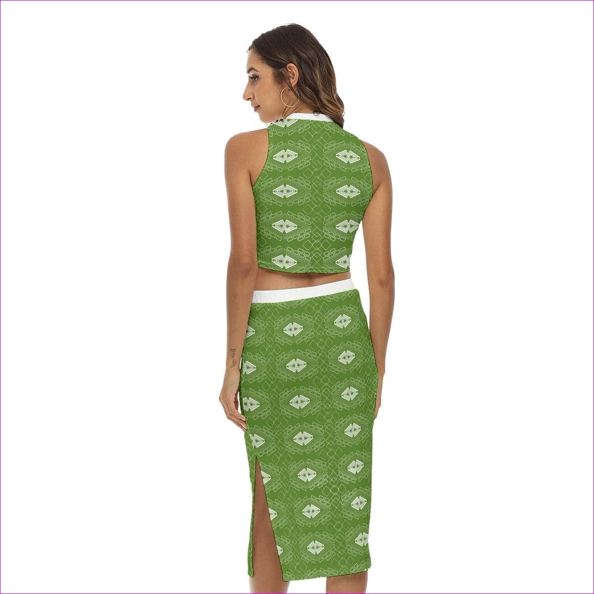 Shaped Out Women's Tank Top & Split High Skirt Set - women's skirt set at TFC&H Co.