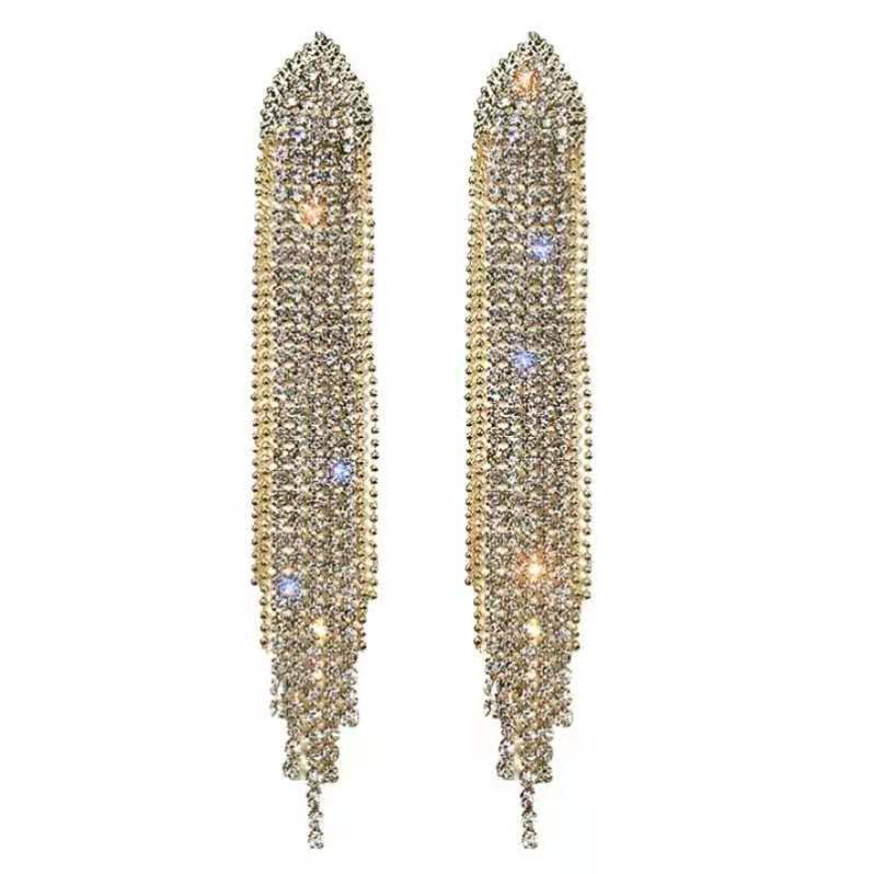 Silver Needle Personality Exaggerated Net Red Earrings - earrings at TFC&H Co.