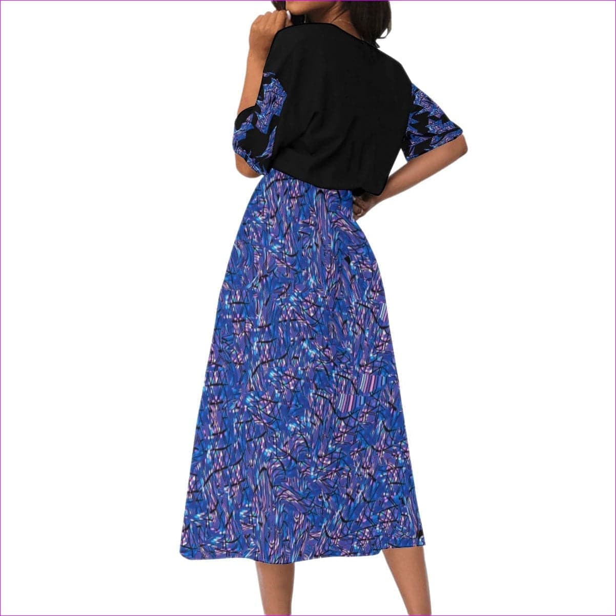 Skewed Women's Elastic Waist Dress - women's dress at TFC&H Co.