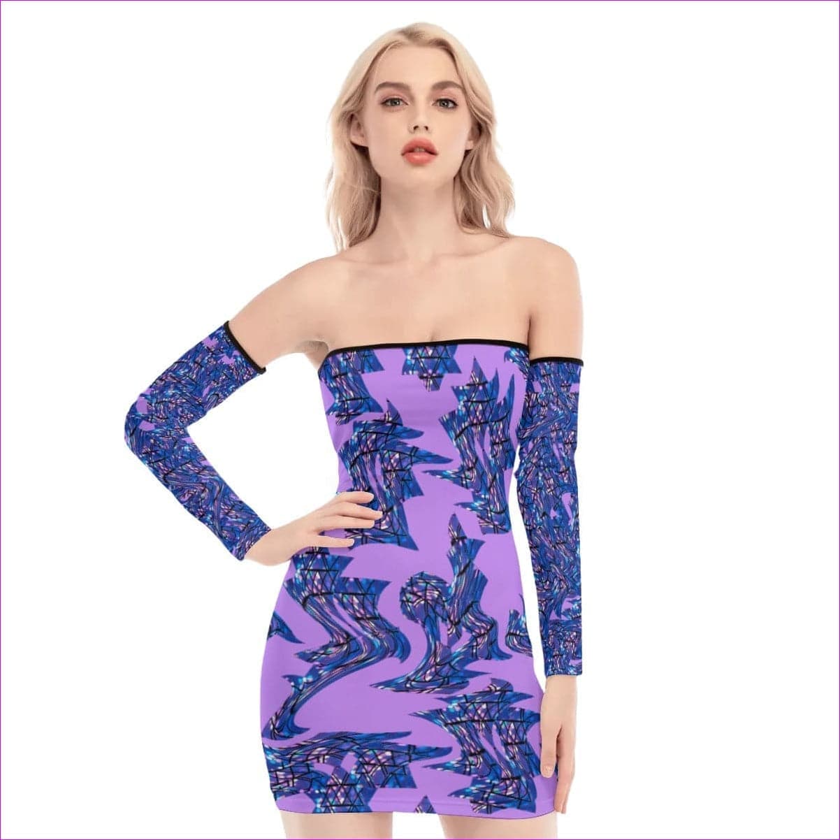 Skewed Women's Off-shoulder Back Lace-up Dress - women's tube top dress at TFC&H Co.