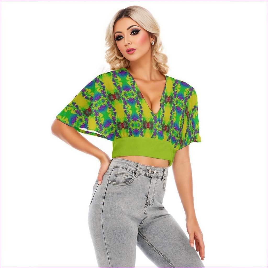 Snake Women's Bat Sleeve Crop Top - women's top at TFC&H Co.