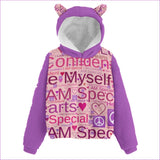Pink/Purple - Speak-Over Kid’s Borg Fleece Sweatshirt With Ears - kids hoodie at TFC&H Co.