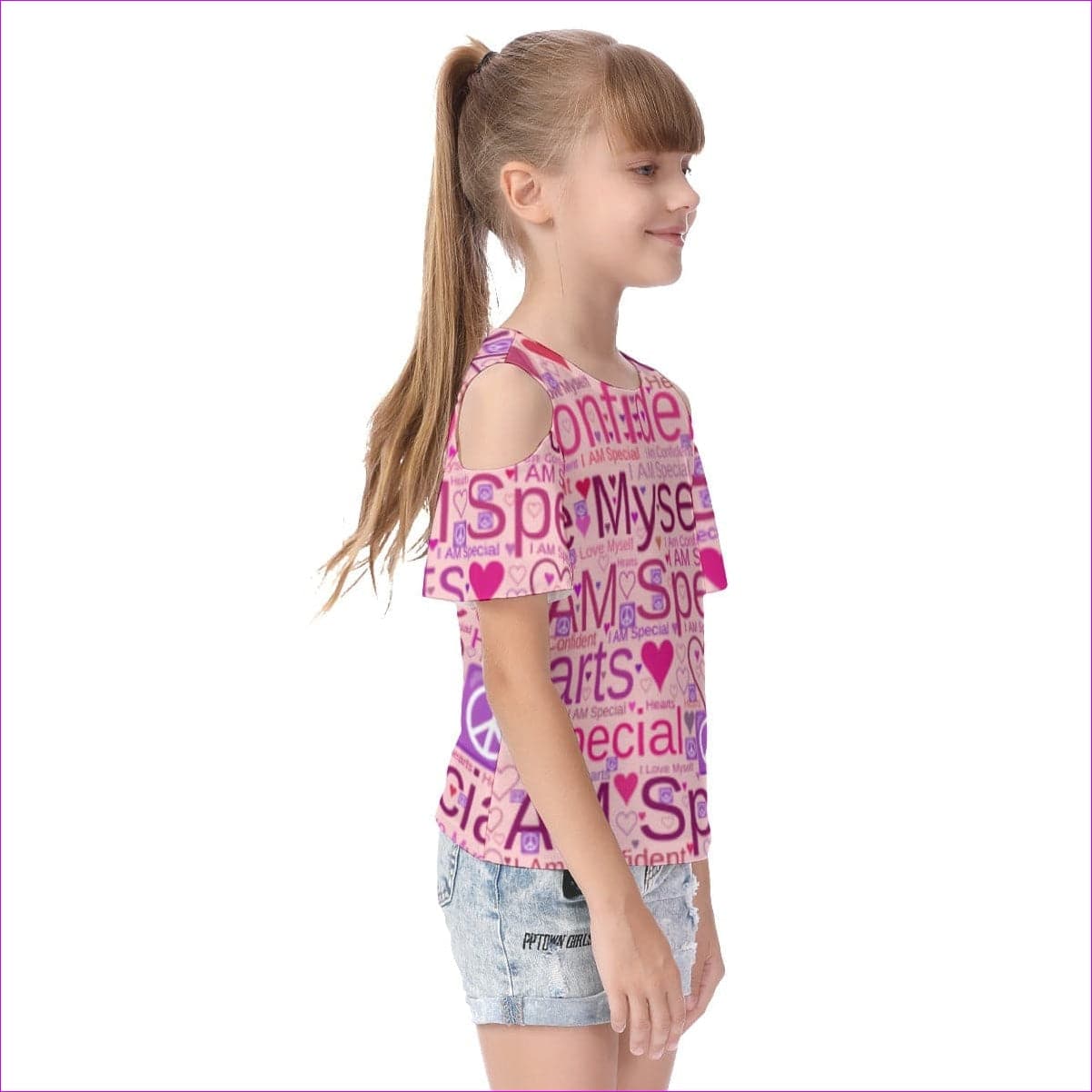 Speak-Over Kids Cold Shoulder T-shirt - kid's shirt at TFC&H Co.