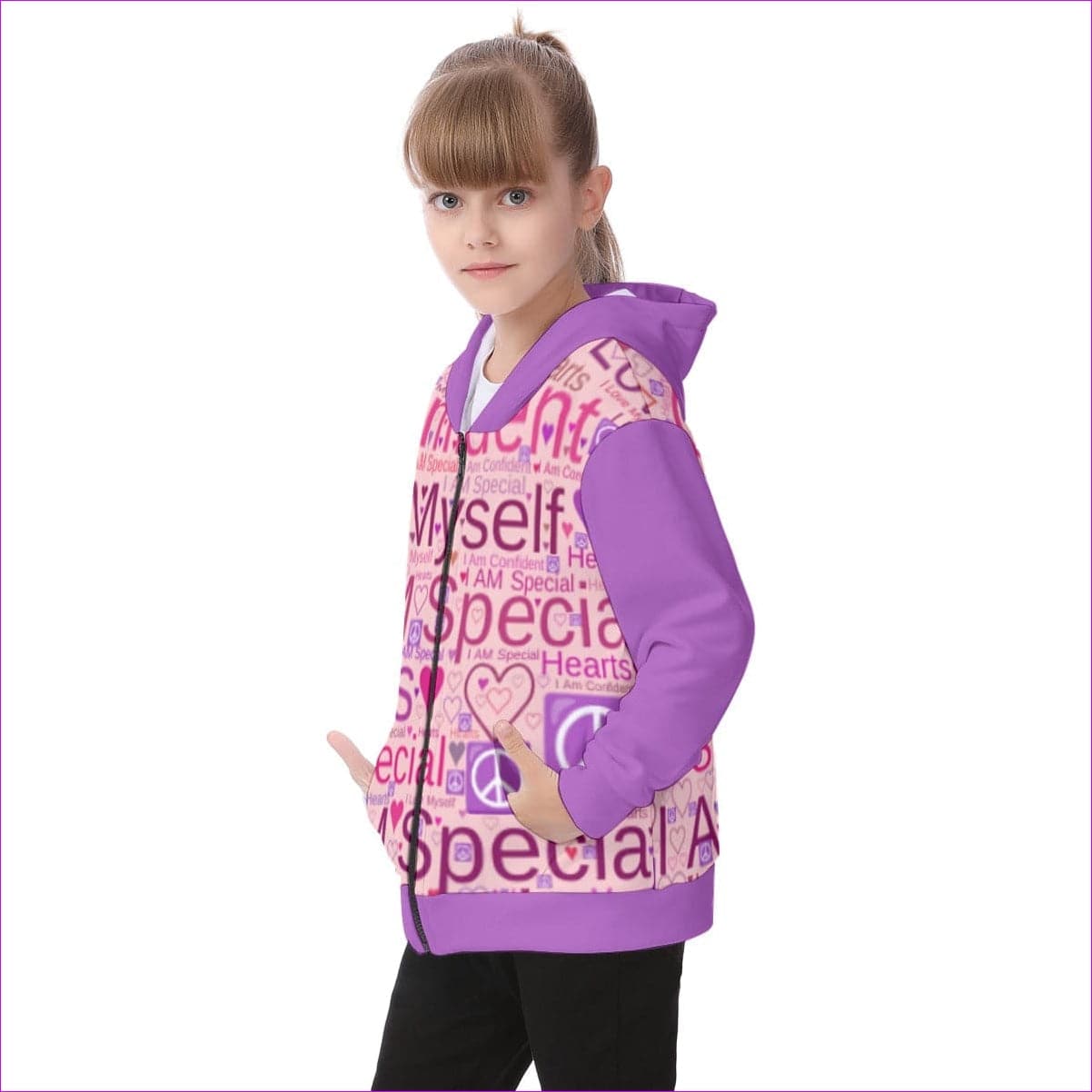Speak-Over Kids Heavy Fleece Zip Up Hoodie - kid's hoodie at TFC&H Co.