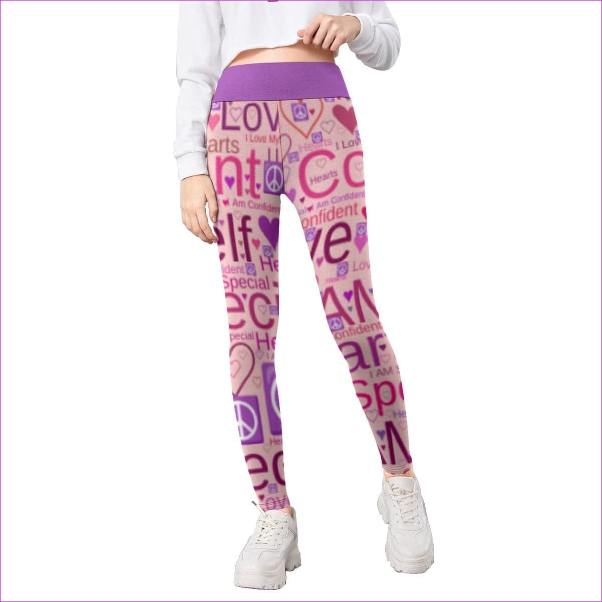 Pink Speak-Over Kids Leggings - kid's leggings at TFC&H Co.