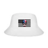 WHITE - Skull Flag Bucket Hat - Ships from The US - Bucket Hat at TFC&H Co.