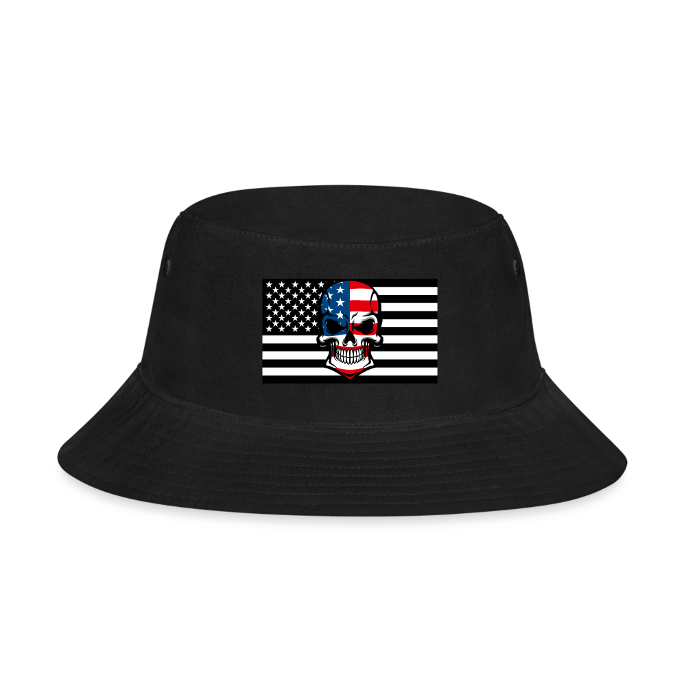 BLACK - Skull Flag Bucket Hat - Ships from The US - Bucket Hat at TFC&H Co.