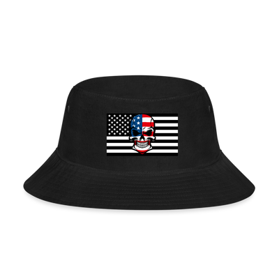 BLACK - Skull Flag Bucket Hat - Ships from The US - Bucket Hat at TFC&H Co.