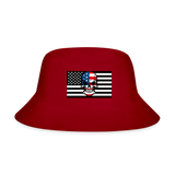 RED - Skull Flag Bucket Hat - Ships from The US - Bucket Hat at TFC&H Co.