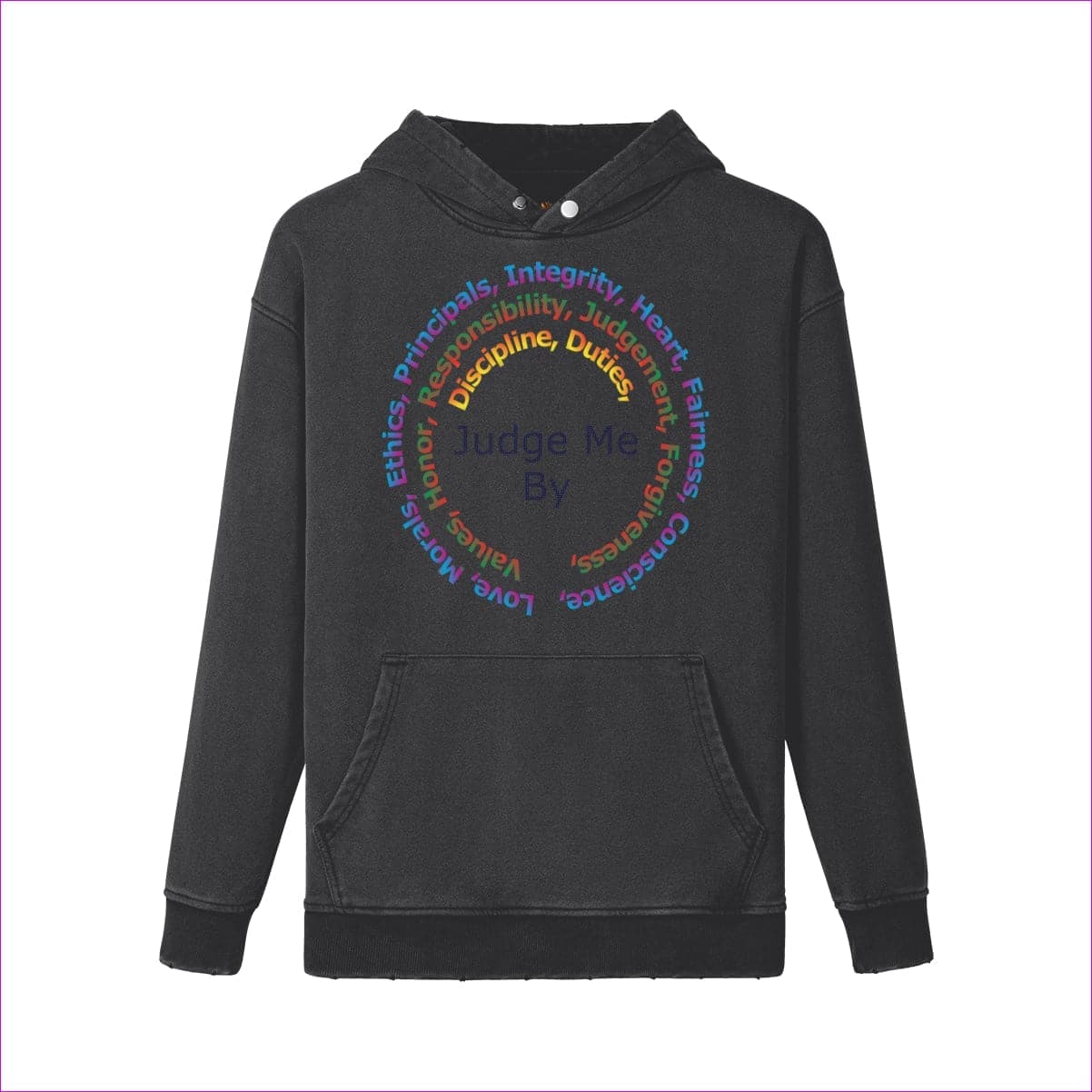 Snow Wash Stature & Character Snow Wash Button Collar Hoodie | 100% Cotton - unisex hoodie at TFC&H Co.