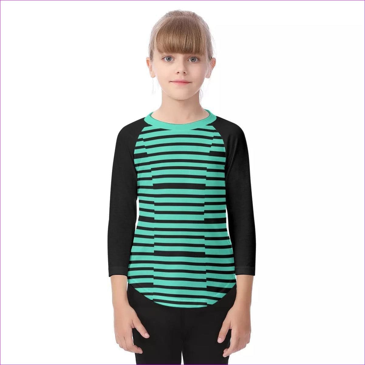 Striped Kids O-neck Raglan Sleeve T-shirt - Kid's t-shirt at TFC&H Co.