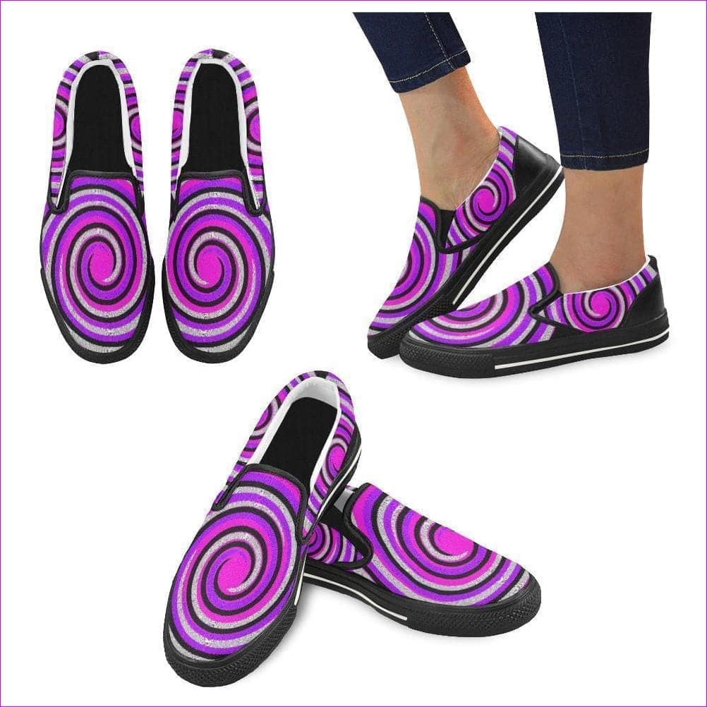 Teacher's Pet Royal Swirl Slip-on Canvas Kid's Shoes (Big Kid) (Model 019) Teacher's Pet Kids Royal Swirl Slip-on Canvas Shoe - Kids Shoes at TFC&H Co.