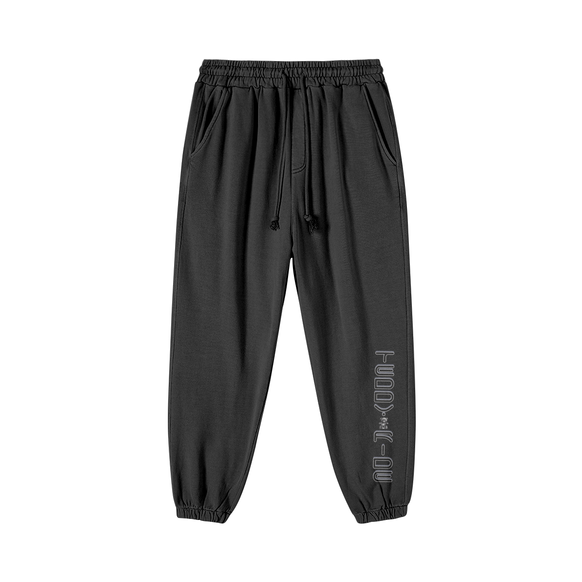 Black - Teddy Ride 420GSM Unisex Super Heavyweight Washed Baggy Sweatpants - unisex sweatpants at TFC&H Co.