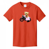 Kids T-Shirts Orange - Teddy Ride Girls 100% Cotton T-shirt - kids t-shirt at TFC&H Co.
