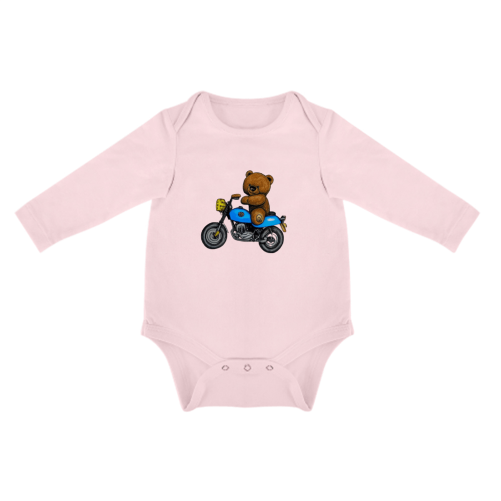 - Teddy Ride Long Sleeve Baby Onesie - infant onesie at TFC&H Co.