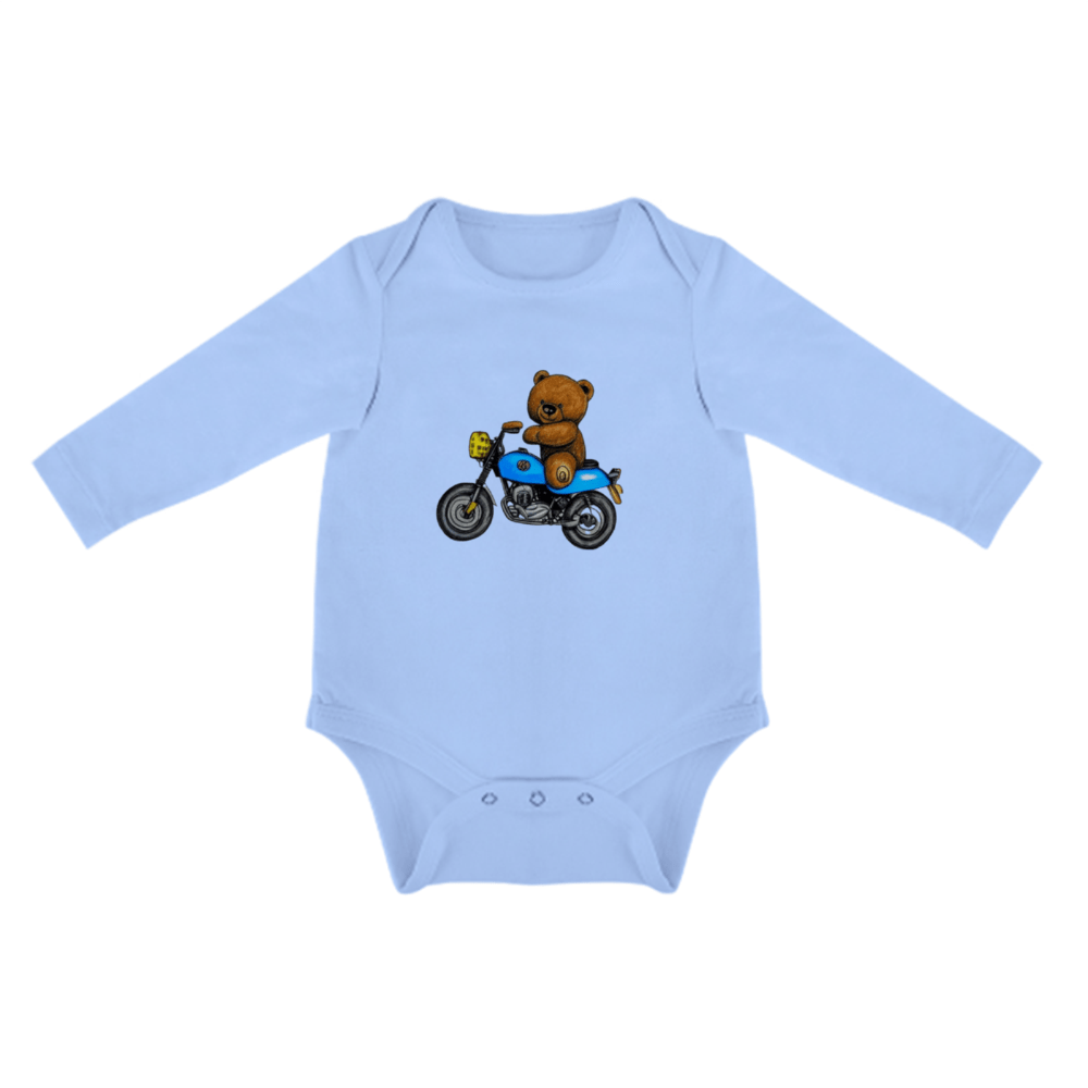 RoyalBlue - Teddy Ride Long Sleeve Baby Onesie - infant onesie at TFC&H Co.