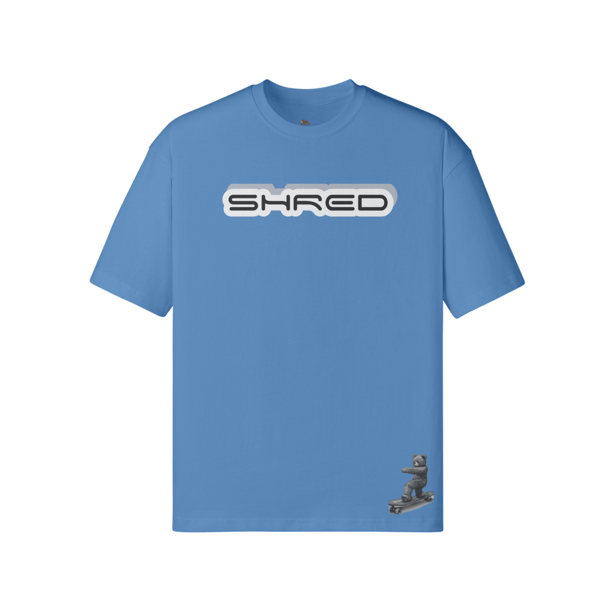 MEDIUM BLUE - Teddy Ride Shred 190GSM Unisex Loose T-shirt - Unisex T-Shirt at TFC&H Co.