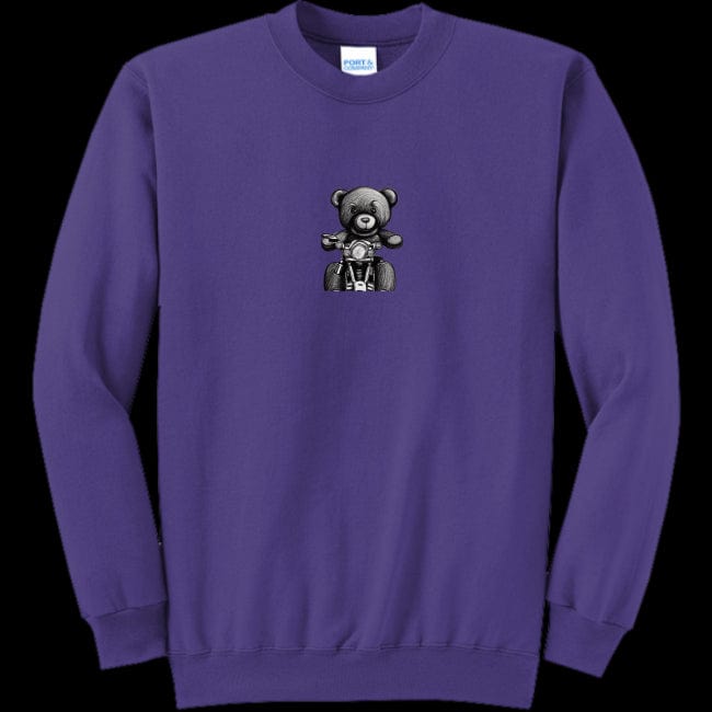 Unisex Crewneck Sweatshirt Purple - Teddy Ride Unisex Crewneck Sweatshirt - unisex sweatshirt at TFC&H Co.