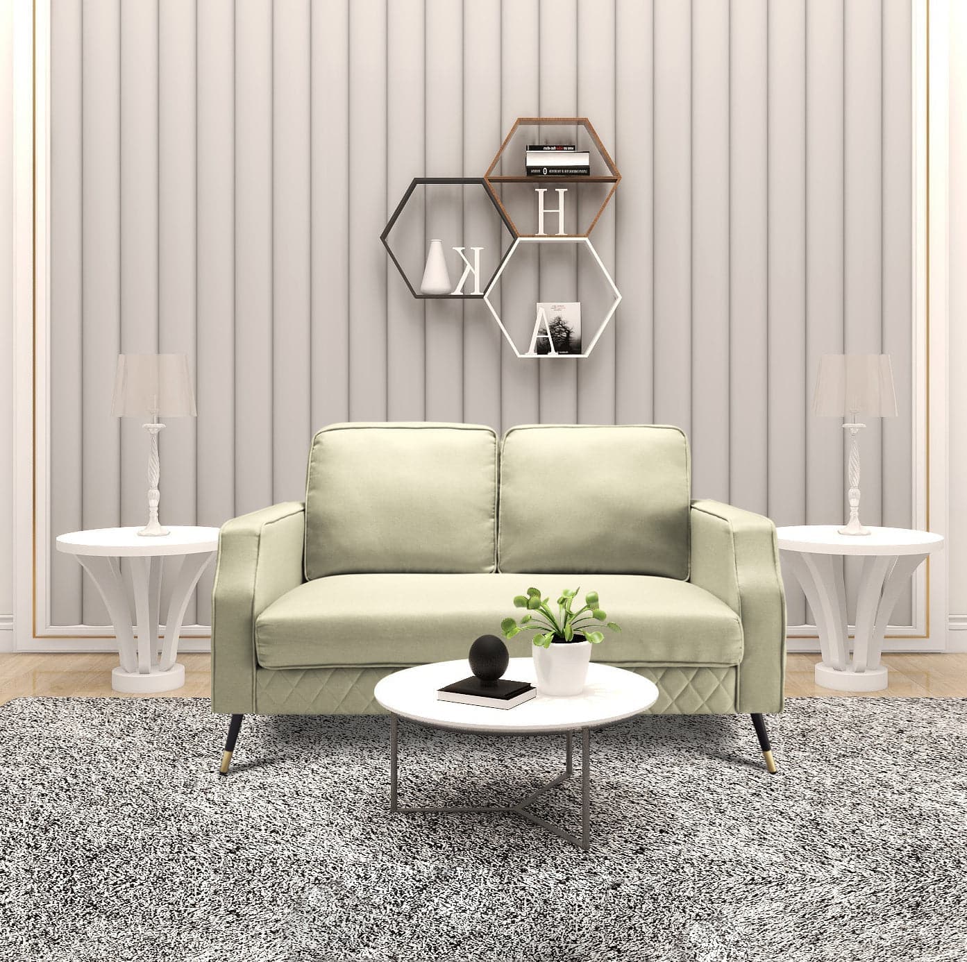 TFC&H Co. 56.5” Square Arm Loveseat - Beige- Ships from The US - loveseat at TFC&H Co.