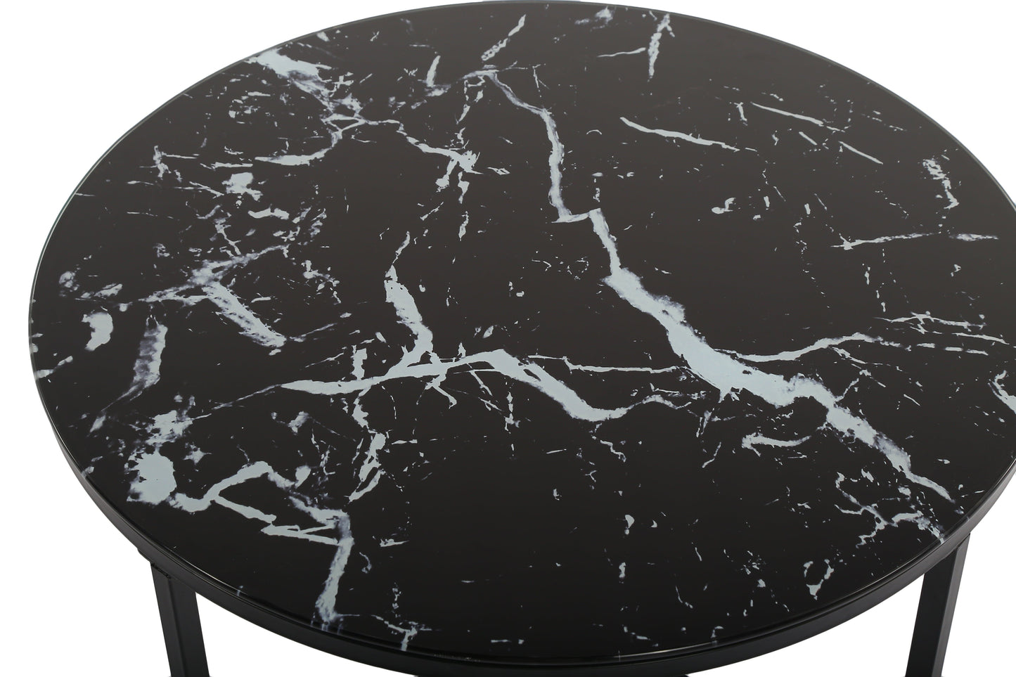 TFC&H Co. Black Marble Cross Legs Glass Coffee Table- Ships from The US - coffee table at TFC&H Co.
