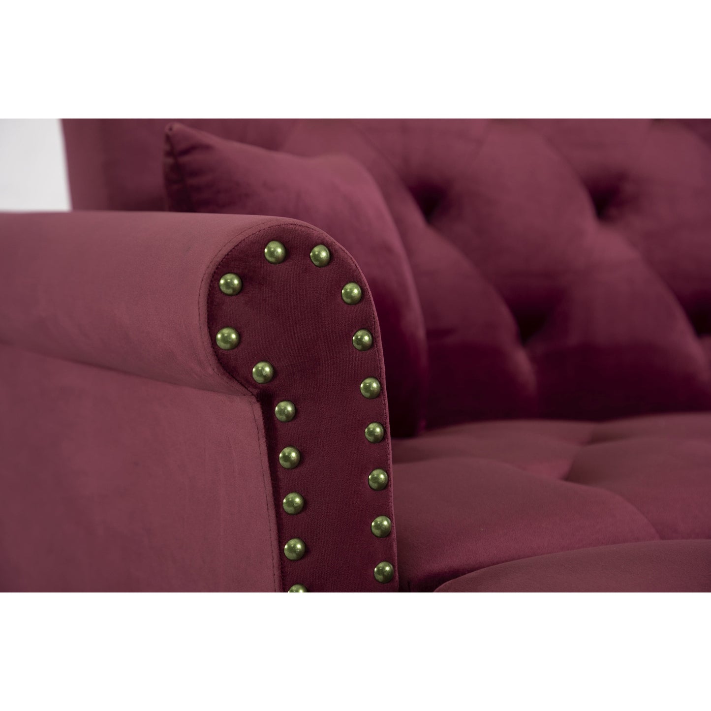 TFC&H Co. Convertible Sofa Bed Sleeper - Maroon Velvet- Ships from The US - sofa bed sleeper at TFC&H Co.