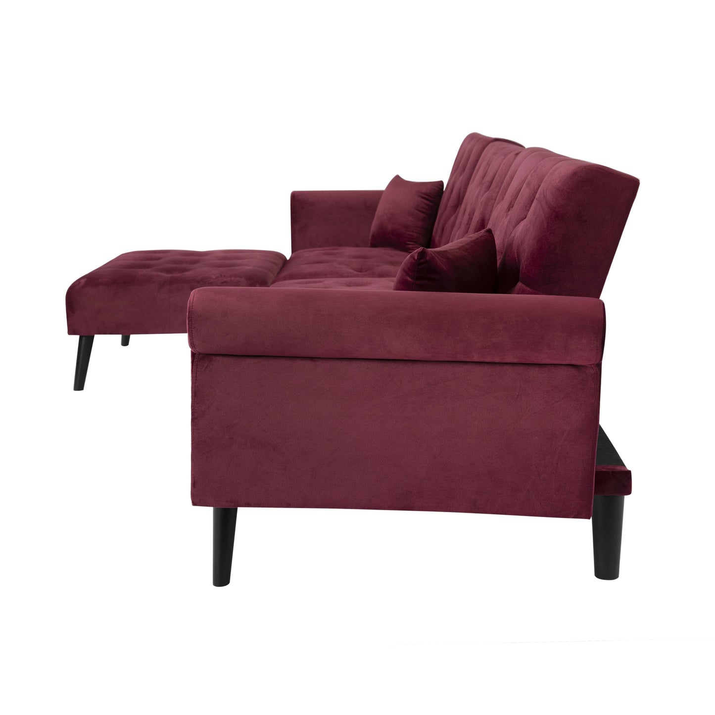TFC&H Co. Convertible Sofa Bed Sleeper - Maroon Velvet- Ships from The US - sofa bed sleeper at TFC&H Co.