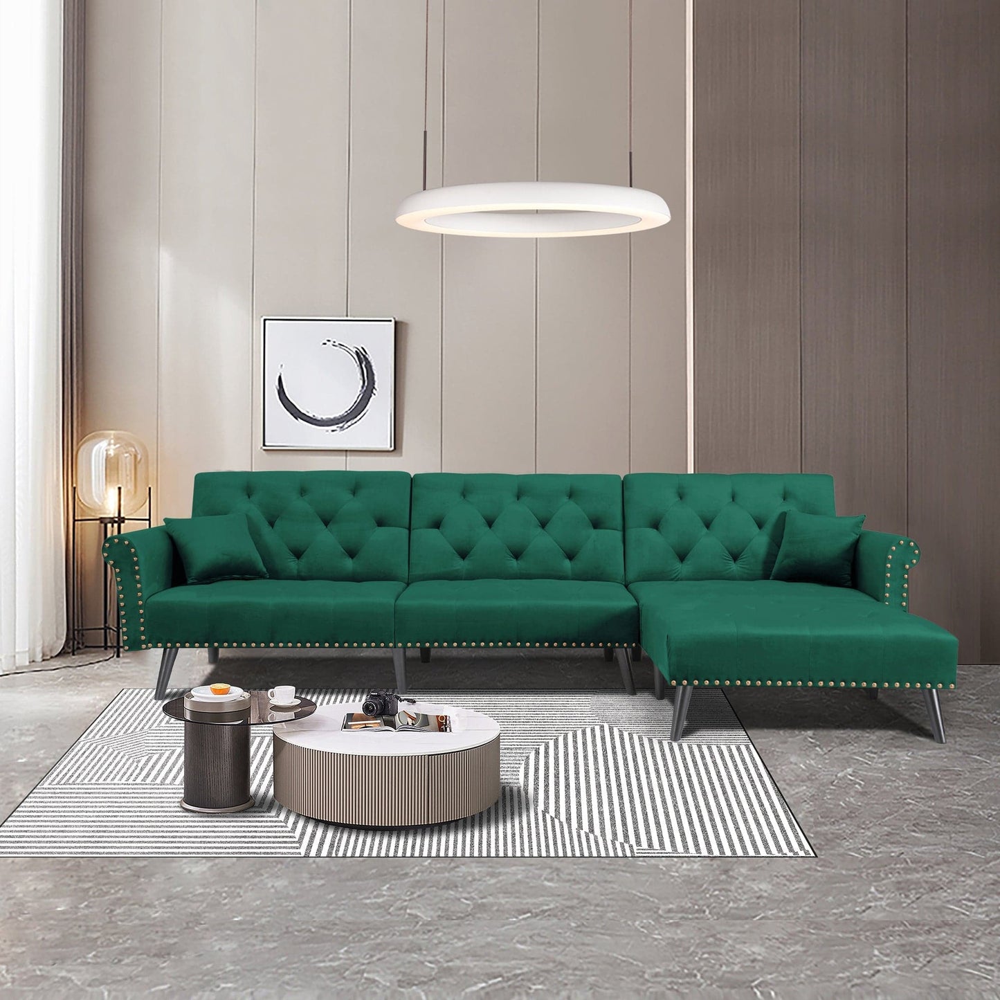 TFC&H Co. Convertible Sofa Bed Sleeper - Velvet Emerald- Ships from The US - sofa bed sleeper at TFC&H Co.