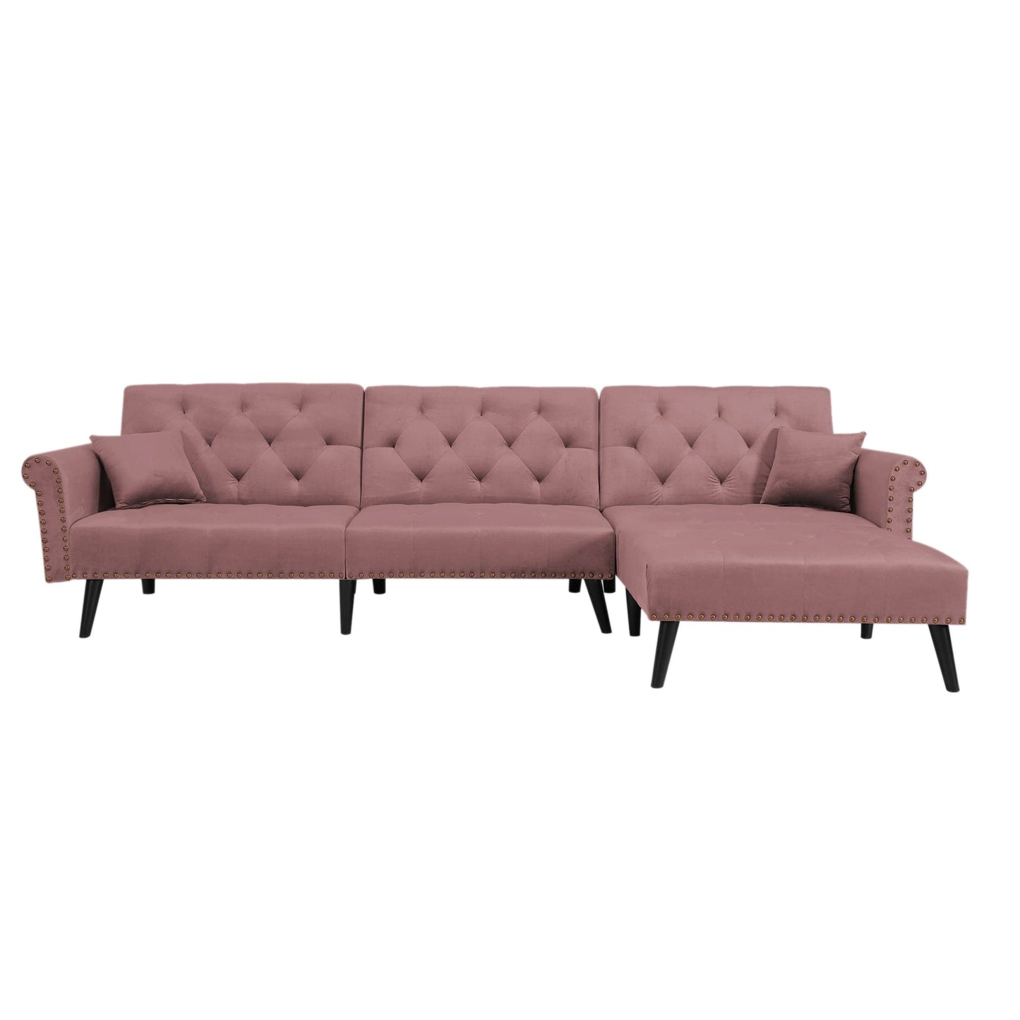 TFC&H Co. Convertible Sofa Bed Sleeper - Velvet Mauve/Pink- Ships from The US - sofa bed sleeper at TFC&H Co.