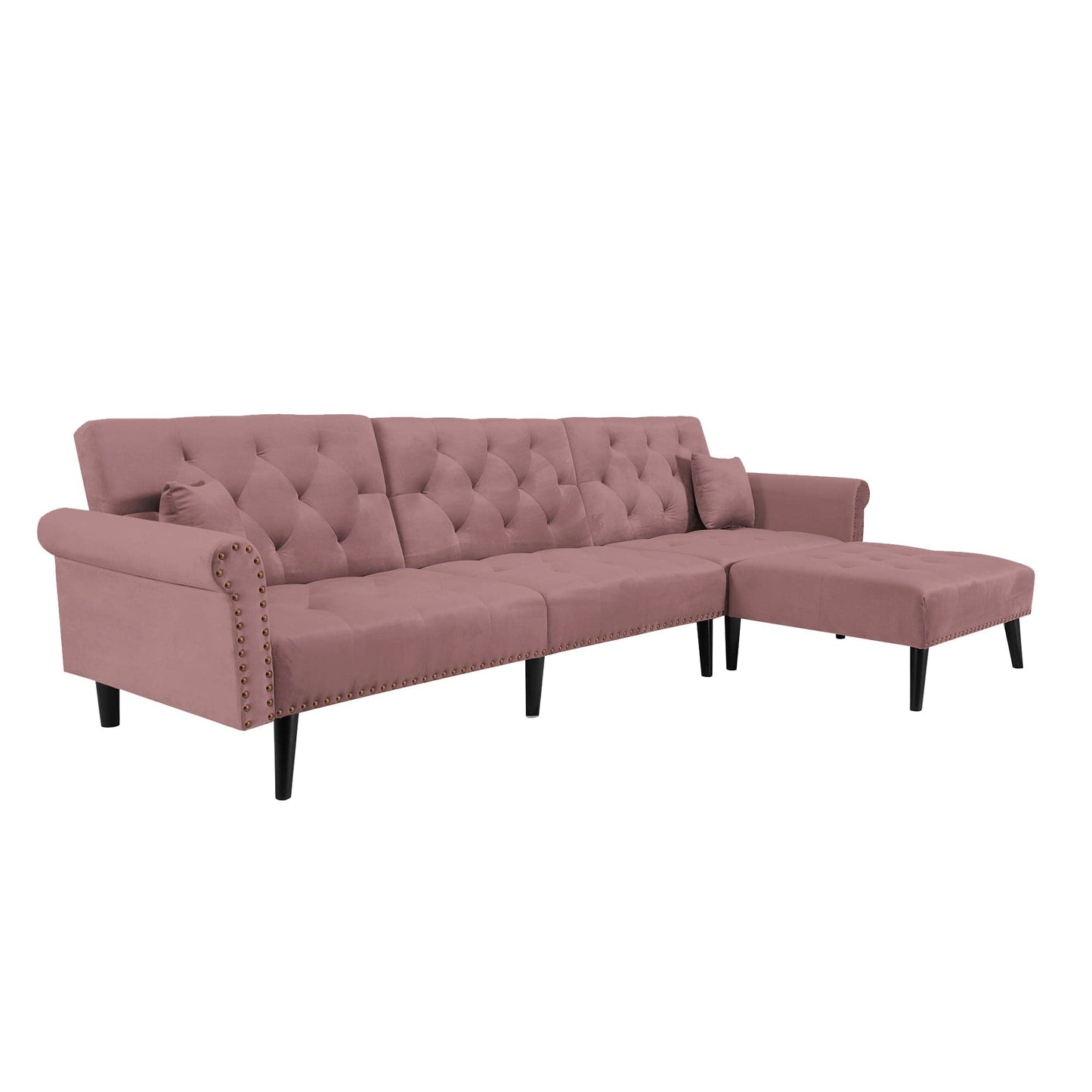 TFC&H Co. Convertible Sofa Bed Sleeper - Velvet Mauve/Pink- Ships from The US - sofa bed sleeper at TFC&H Co.