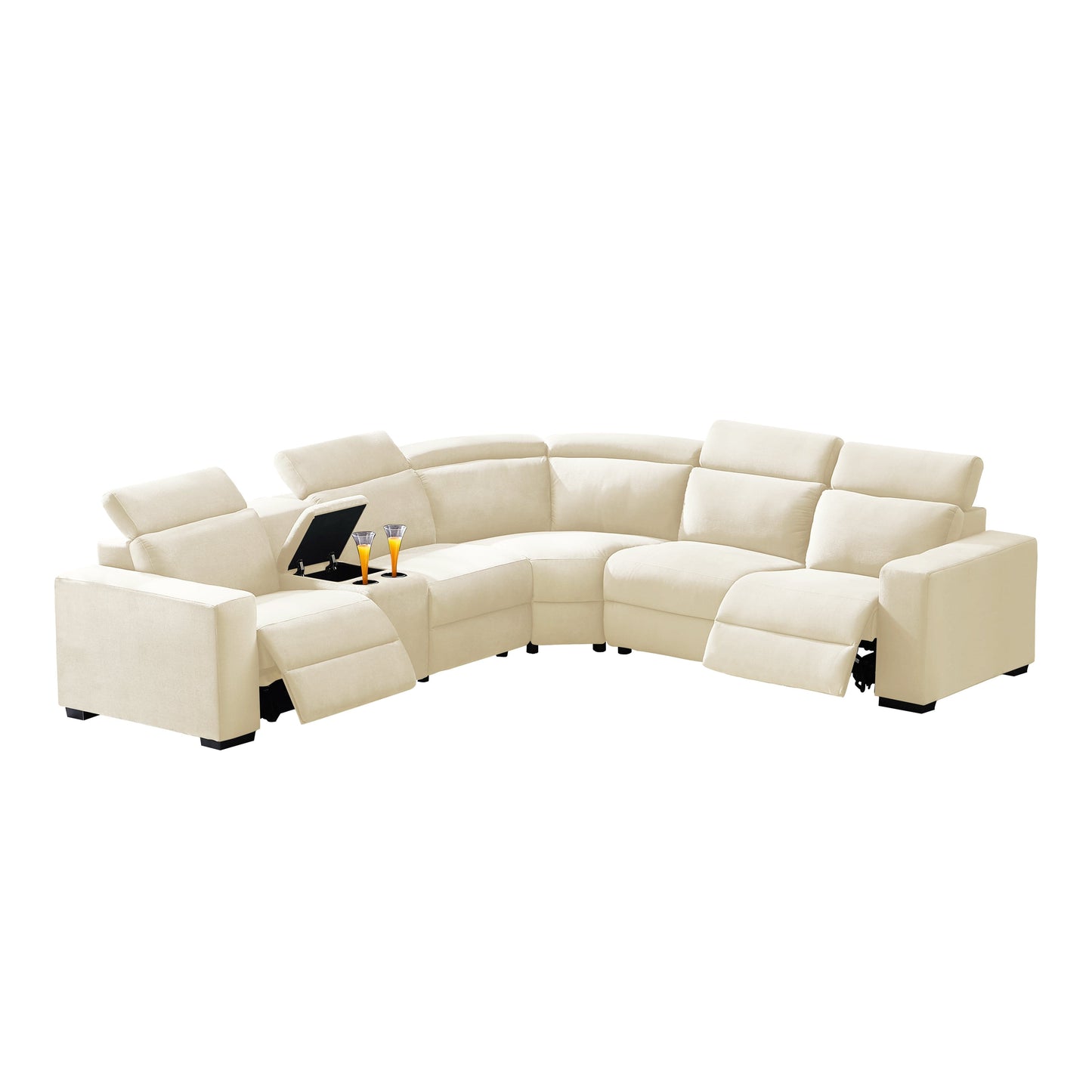 TFC&H Co. Electric Recliner Sectional Living Room Set - Beige- Ships from The US - sectional at TFC&H Co.