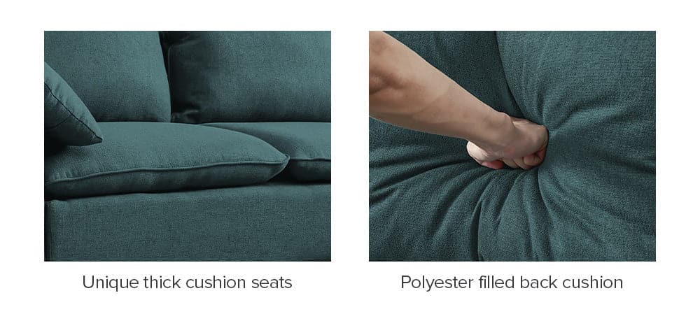 TFC&H Co. L-Shaped Linen Sectional Sofa w/ Left Chaise - Muted Green- Ships from The US - sectional at TFC&H Co.