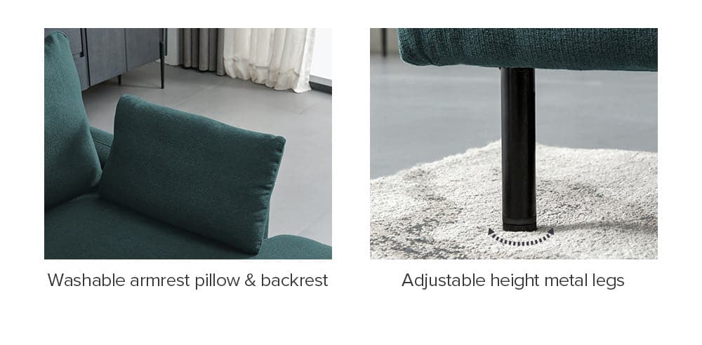 TFC&H Co. L-Shaped Linen Sectional Sofa w/ Left Chaise - Muted Green- Ships from The US - sectional at TFC&H Co.