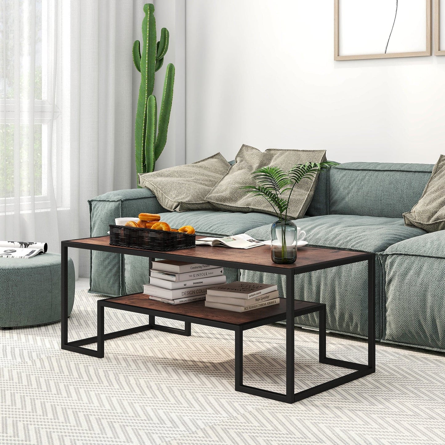 TFC&H Co. Modern Geometric-Inspired Wood Coffee Table- Ships from The US - coffee table at TFC&H Co.