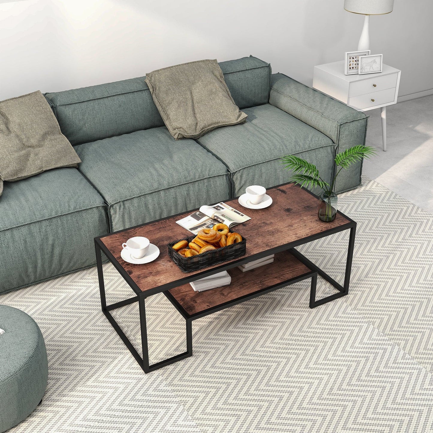TFC&H Co. Modern Geometric-Inspired Wood Coffee Table- Ships from The US - coffee table at TFC&H Co.