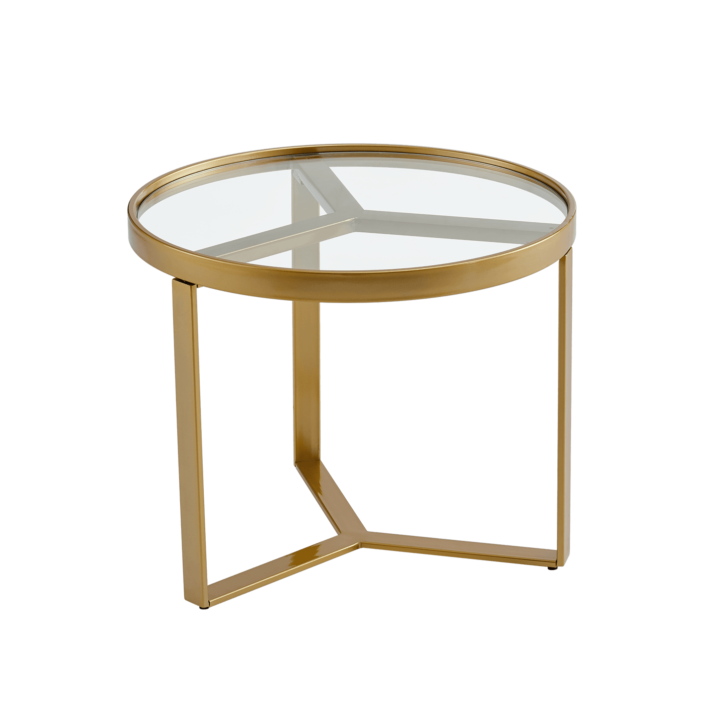 TFC&H Co. Modern Golden Metal Frame Round Tempered Glass Coffee Table- Ships from The US - coffee table at TFC&H Co.