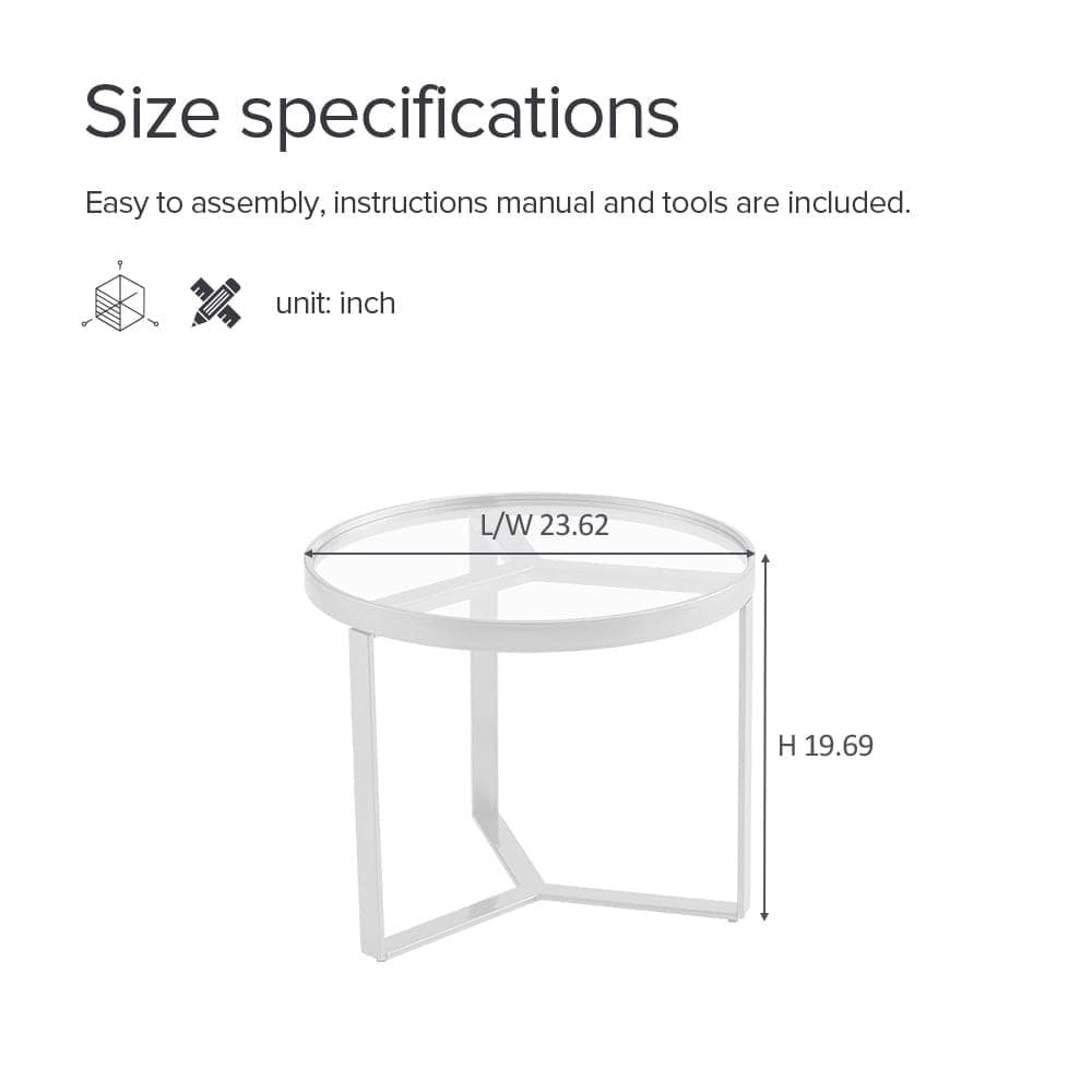 TFC&H Co. Modern Golden Metal Frame Round Tempered Glass Coffee Table- Ships from The US - coffee table at TFC&H Co.