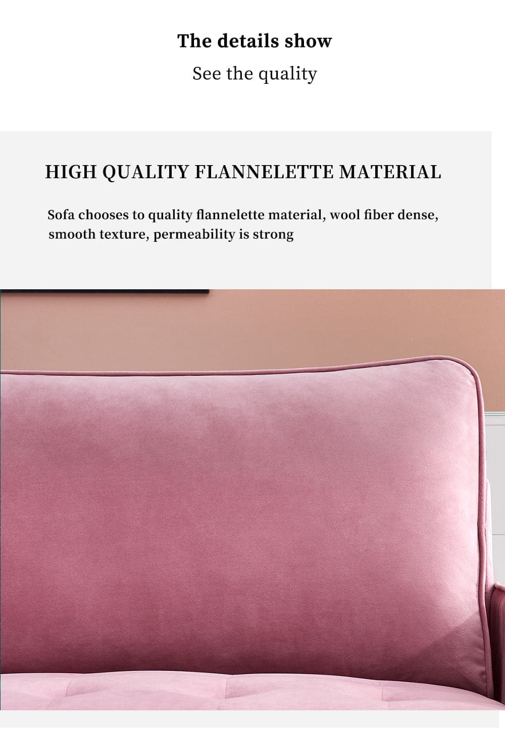 TFC&H Co. Modern Velvet Fabric Sofa 71" - Pink- Ships from The US - sofa at TFC&H Co.