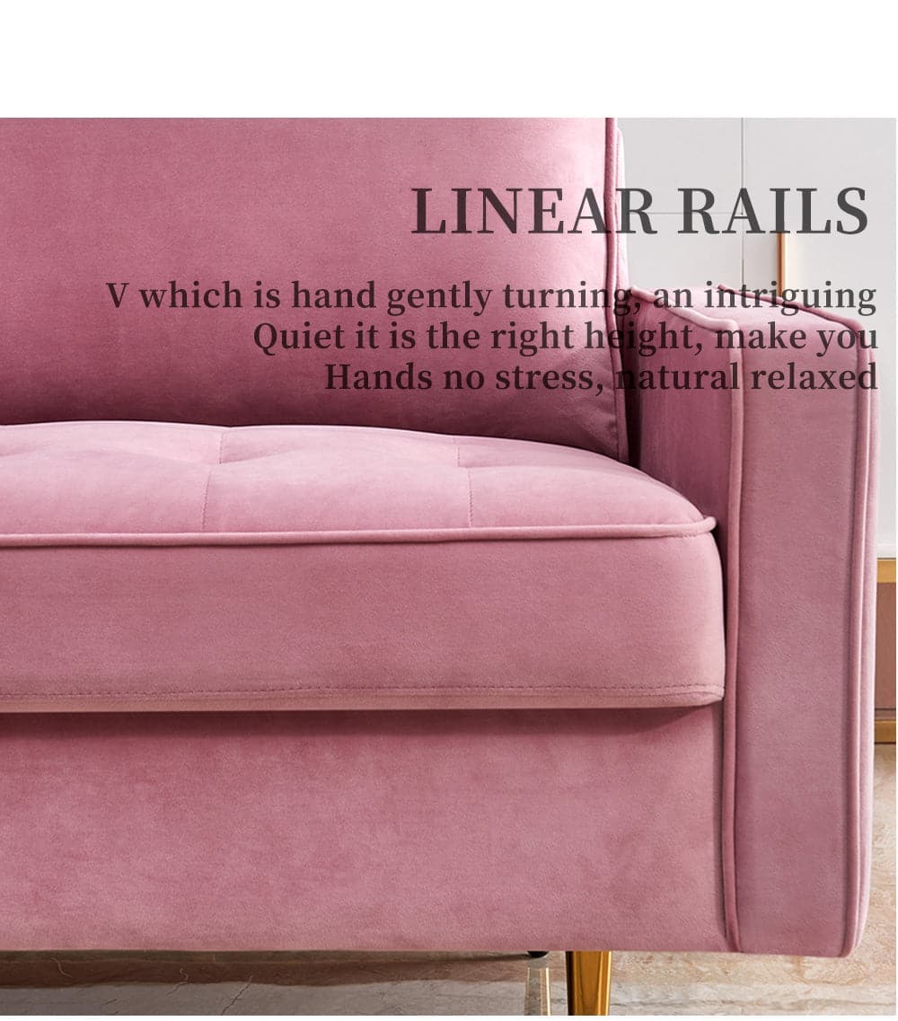 TFC&H Co. Modern Velvet Fabric Sofa 71" - Pink- Ships from The US - sofa at TFC&H Co.