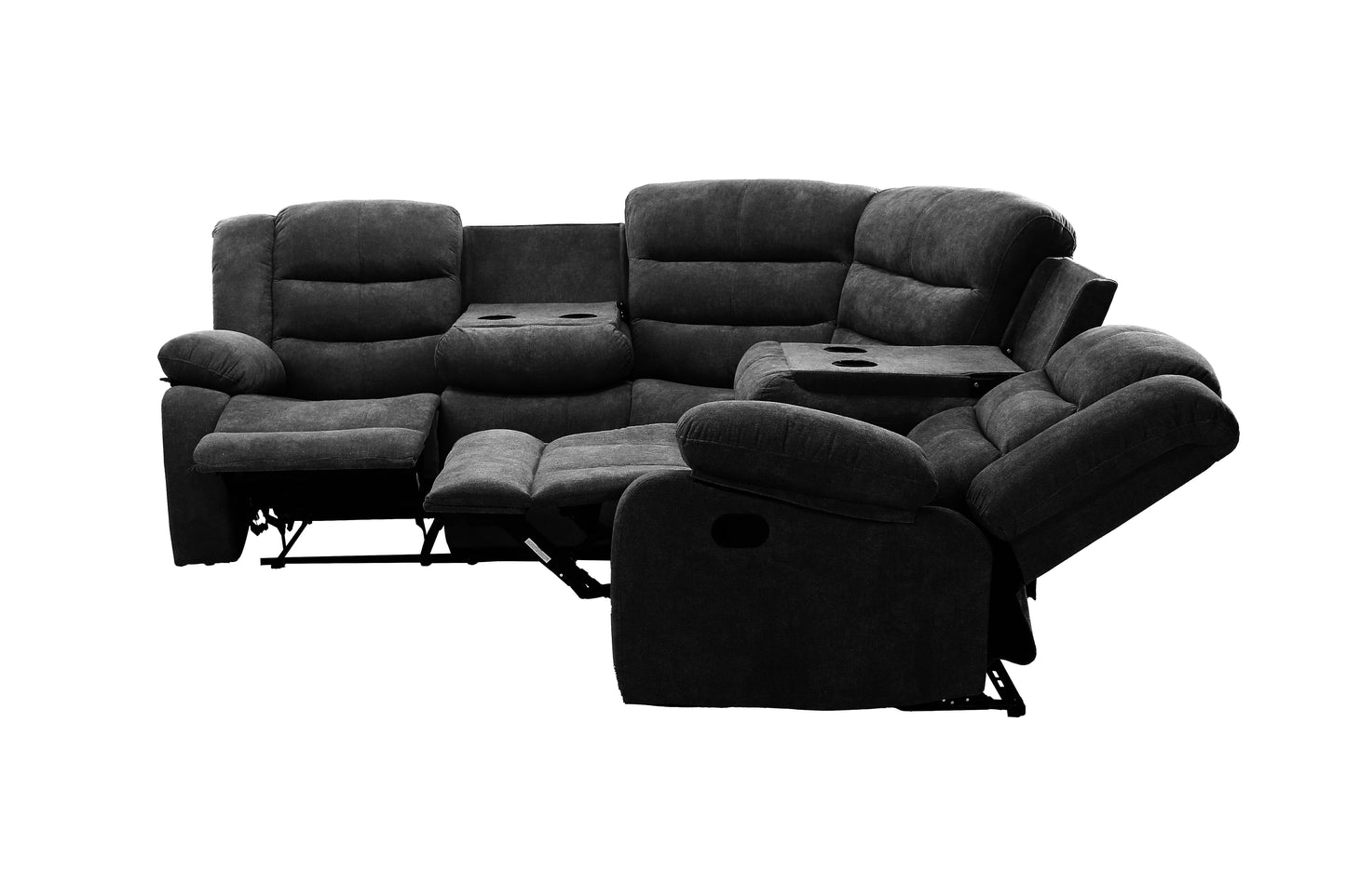 TFC&H Co. Sectional Manual Recliner Living Room Set - Black- Ships from The US - sectional at TFC&H Co.