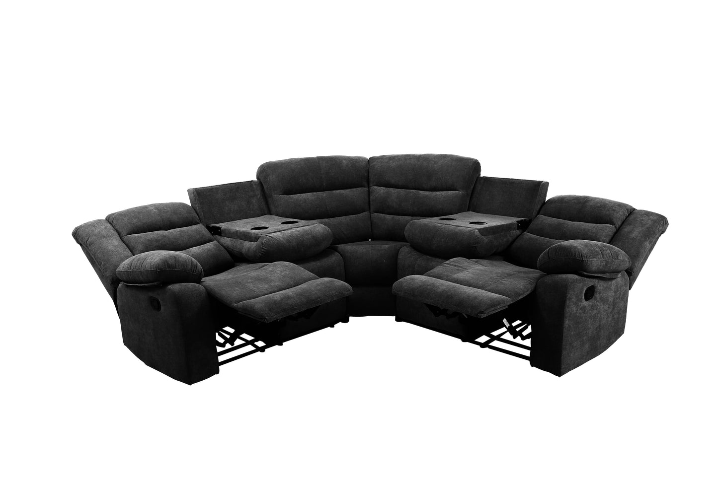 TFC&H Co. Sectional Manual Recliner Living Room Set - Black- Ships from The US - sectional at TFC&H Co.