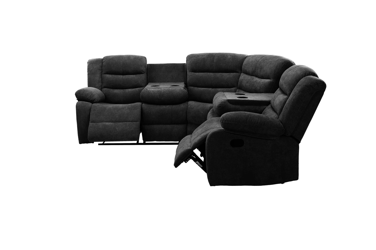 TFC&H Co. Sectional Manual Recliner Living Room Set - Black- Ships from The US - sectional at TFC&H Co.
