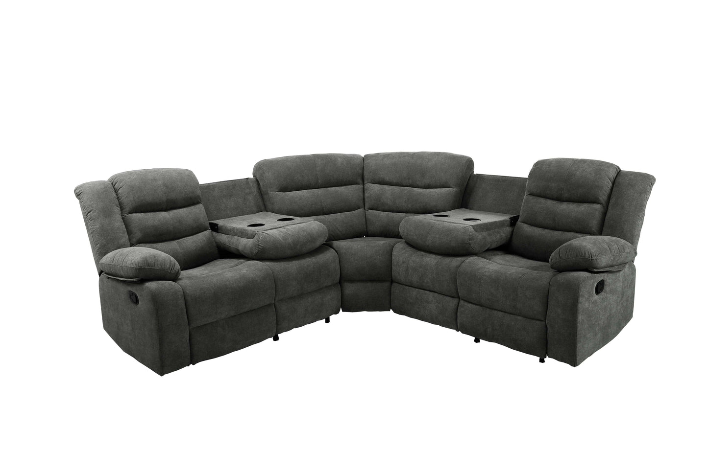 TFC&H Co. Sectional Manual Recliner Living Room Set - Dark Grey- Ships from The US - sectional at TFC&H Co.