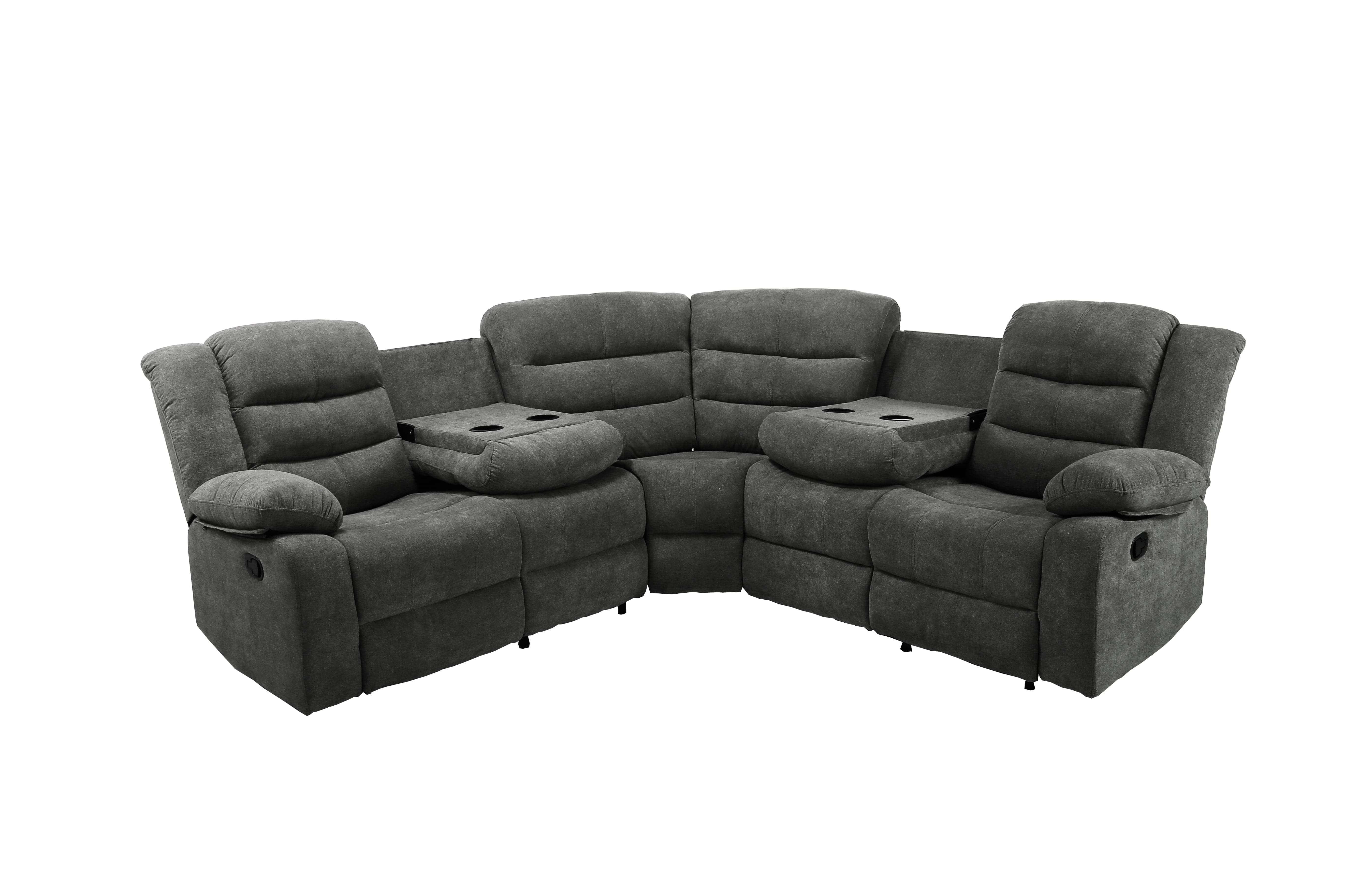 - TFC&H Co. Sectional Manual Recliner Living Room Set - Dark Grey- Ships from The US - sectional at TFC&H Co.